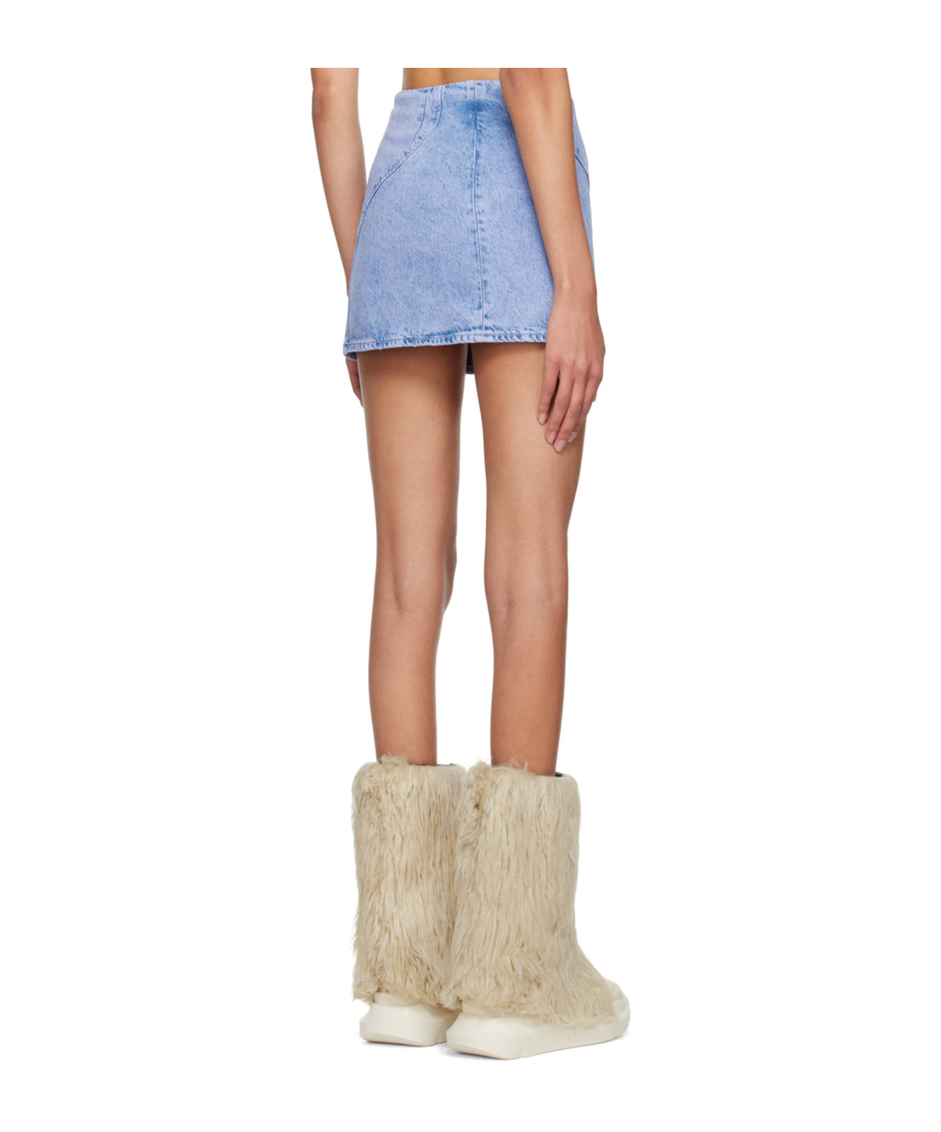 Avavav Ssense Exclusive Purple Denim Miniskirt In Blue