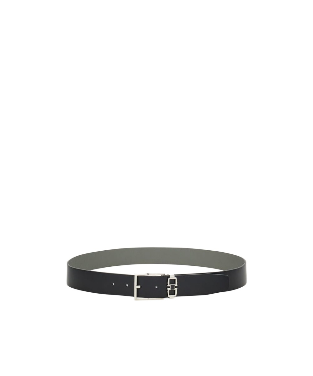 Ferragamo Reversible Leather Buckled Belt In Black