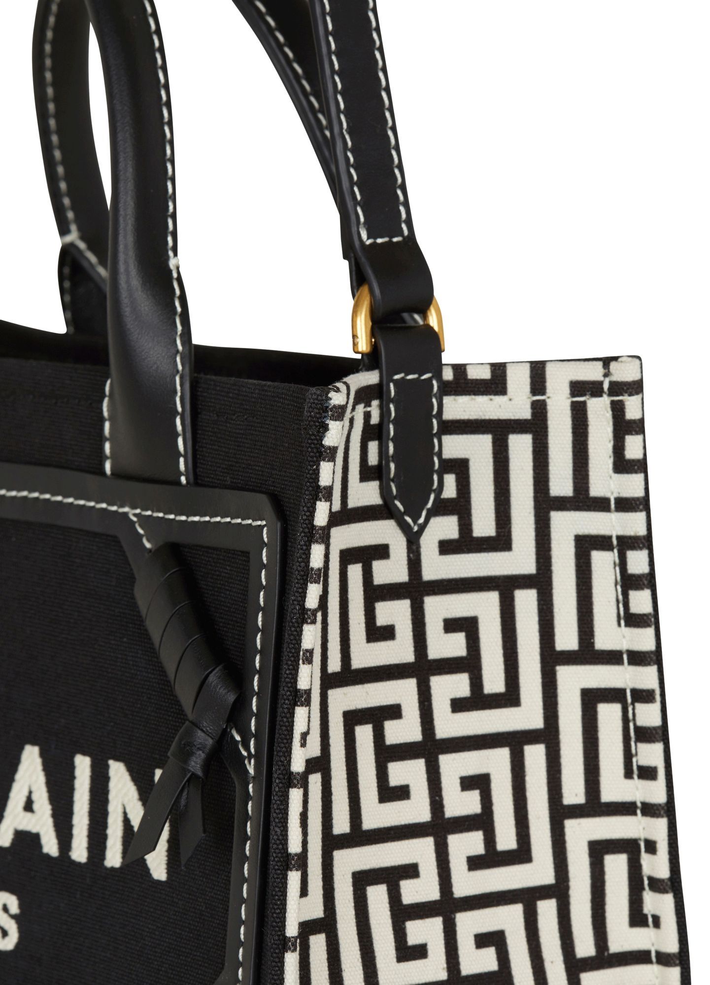 Shop Balmain Logo Shoulder Bag In Black