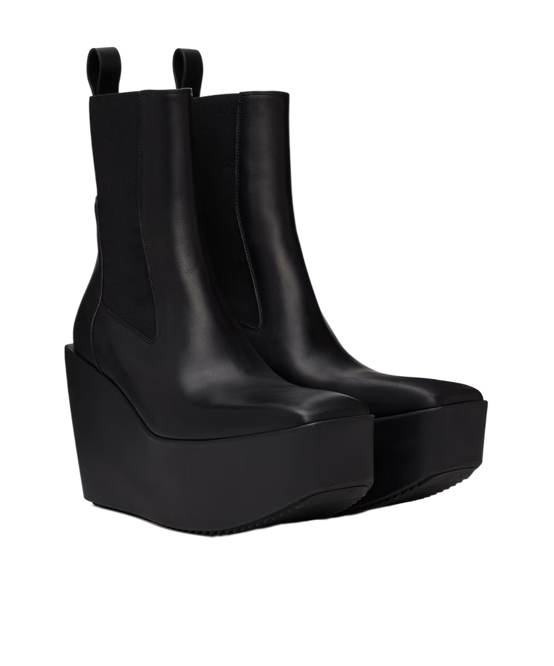 Rick Owens Porterville Sliver Platform Beatle Ankle Short Boots In Black
