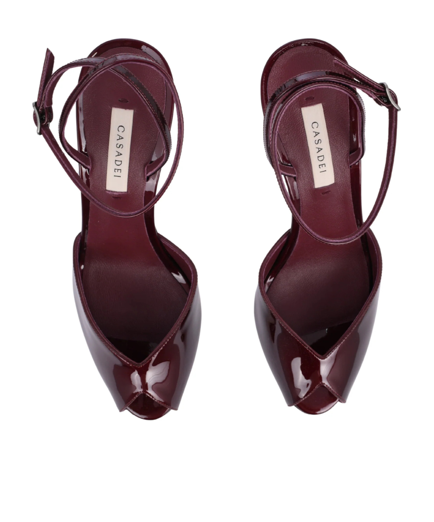 Casadei Slingback High-heeled Sandals In Burgundy