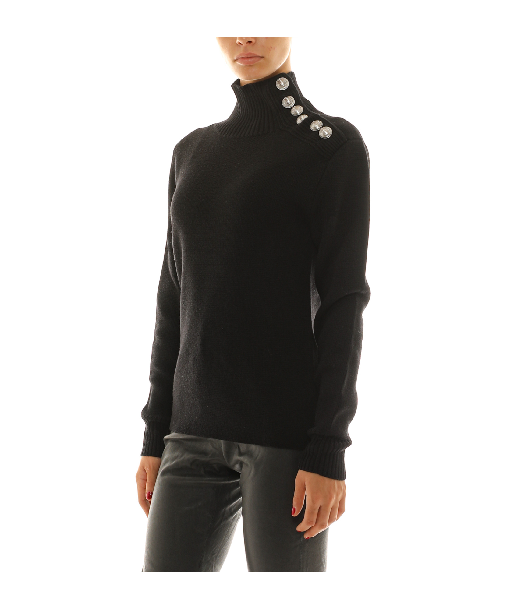 RABANNE BUTTON-DETAIL TURTLENECK SWEATER