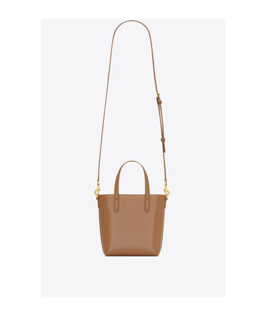 Saint Laurent Mini Toy Shopping Tote Bag In Brown