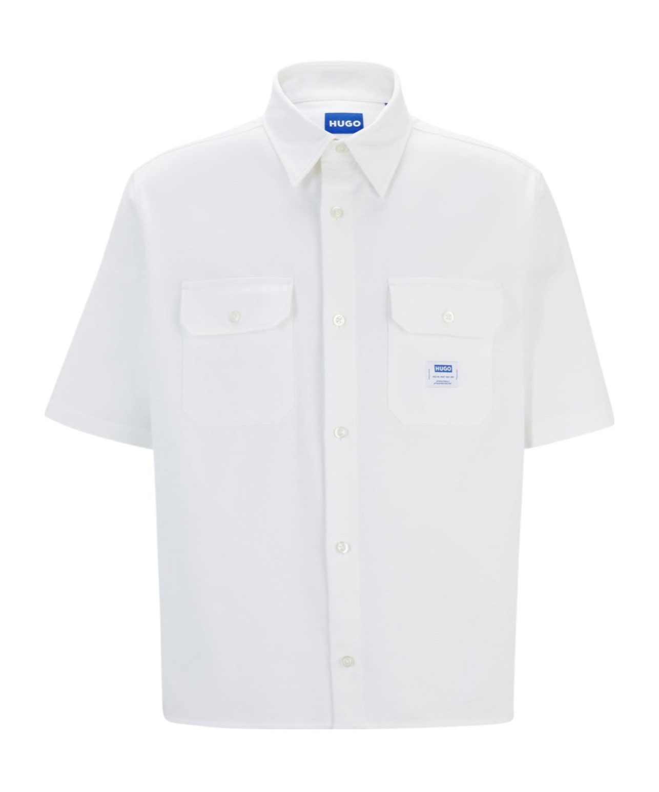 Hugo Boss Lapel Short-sleeved Shirt In White