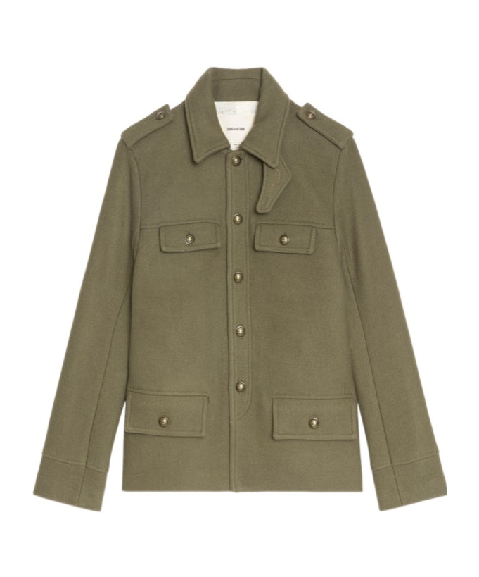 Zadig & Voltaire Military-pocket Buttoned Jacket In Green