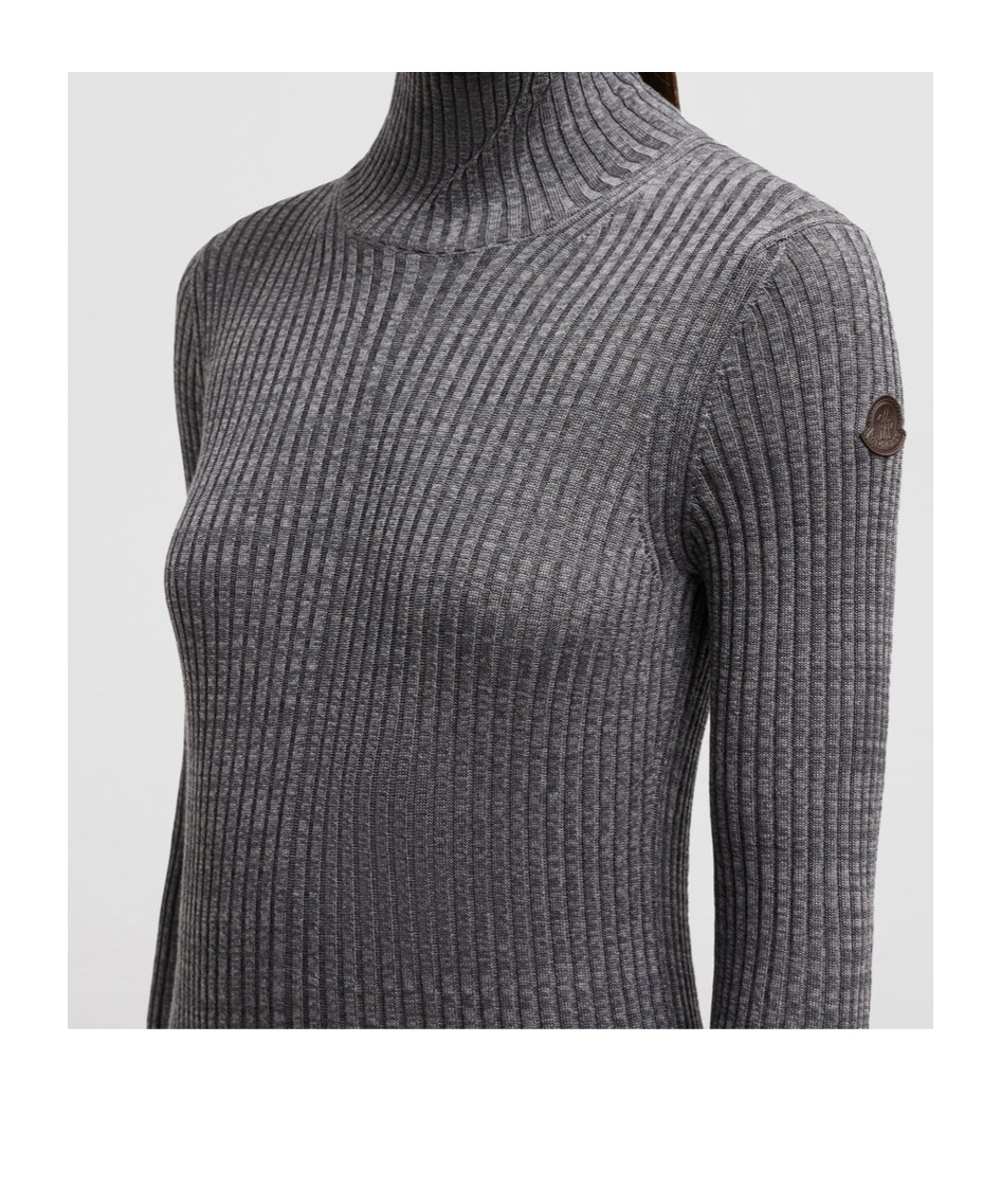 Moncler Turtleneck Sweater Dress In Black