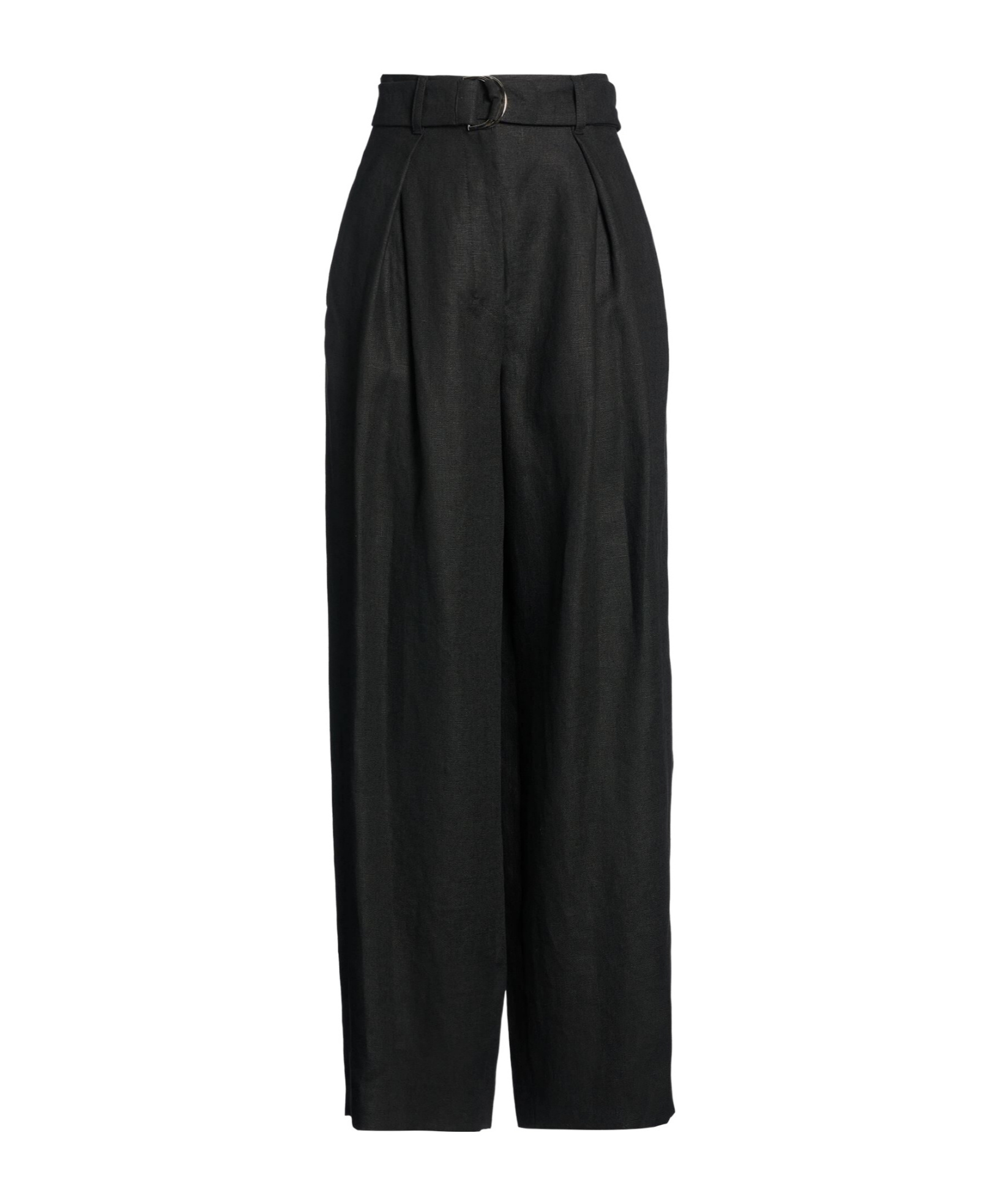 Max Mara Loose Linen Trousers In Black