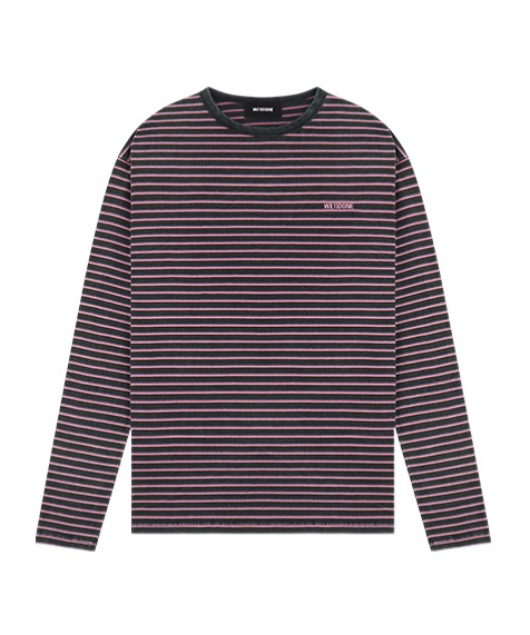 We11 Done Logo Striped T-shirt In Purple