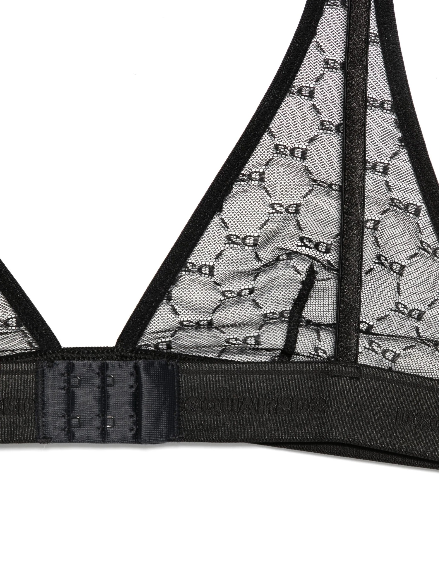 Dsquared2 Logo-lace Triangle Bra In Black
