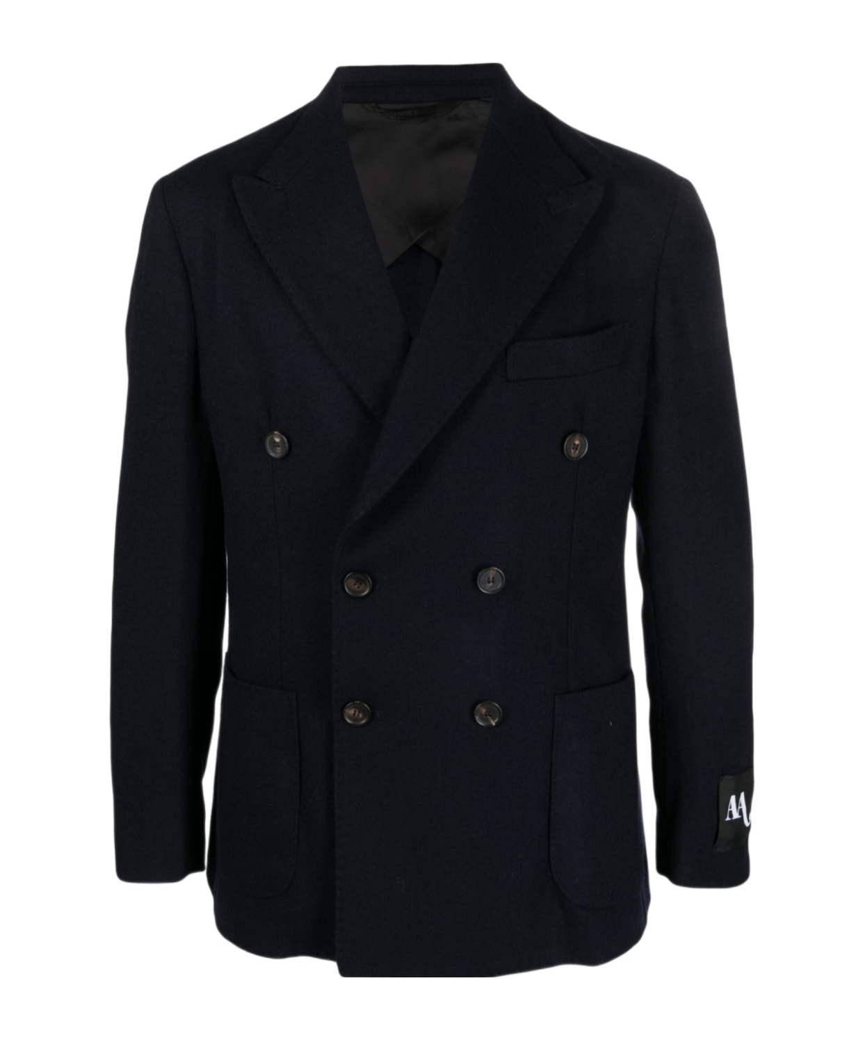 Doppiaa Double-breasted Wool-blend Blazer In Black