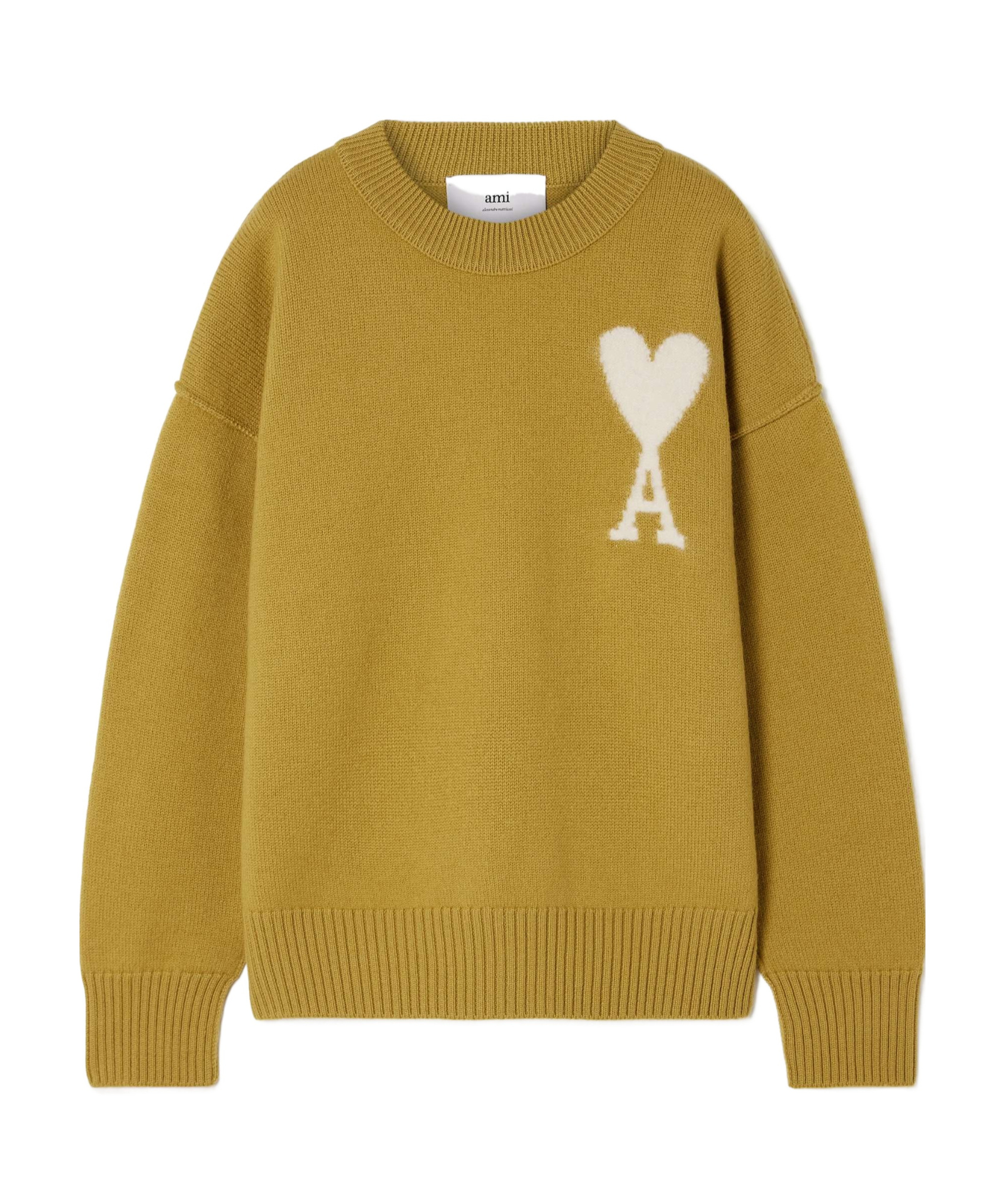 Ami Alexandre Mattiussi Round-neck And Long-sleeved Sweater In Brown