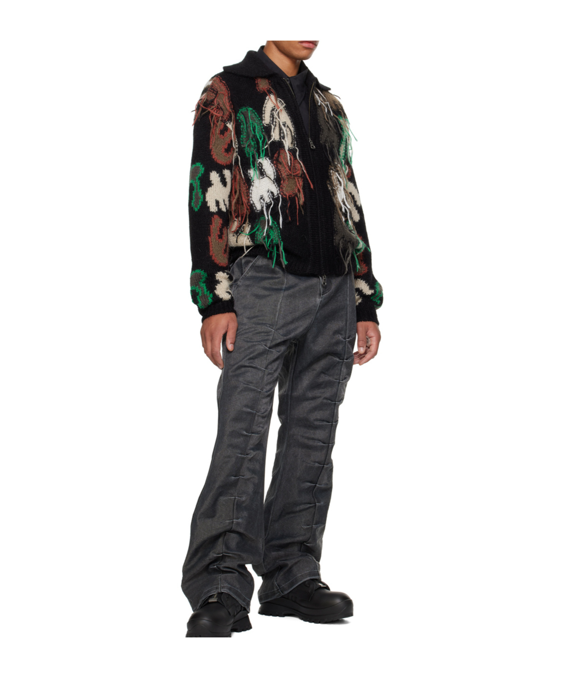 Andersson Bell Rainbow Intarsia Sweater In Black