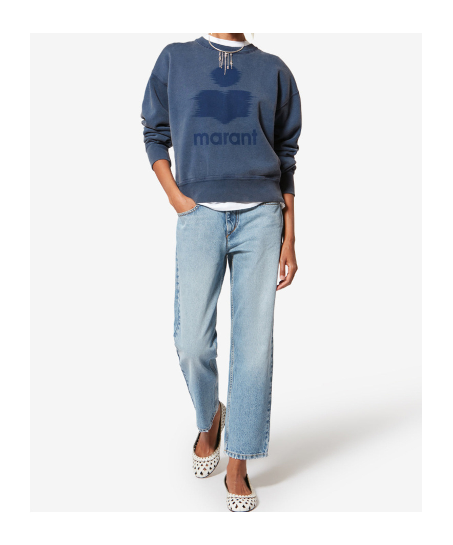 Isabel Marant Étoile Logo Printed Crewneck Sweatshirt In Blue