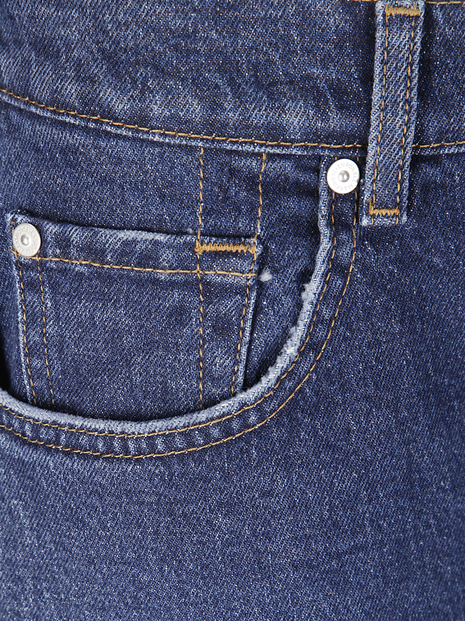 7 For All Mankind Bonnie Curvilinear Radar With Raw Cut In Blue