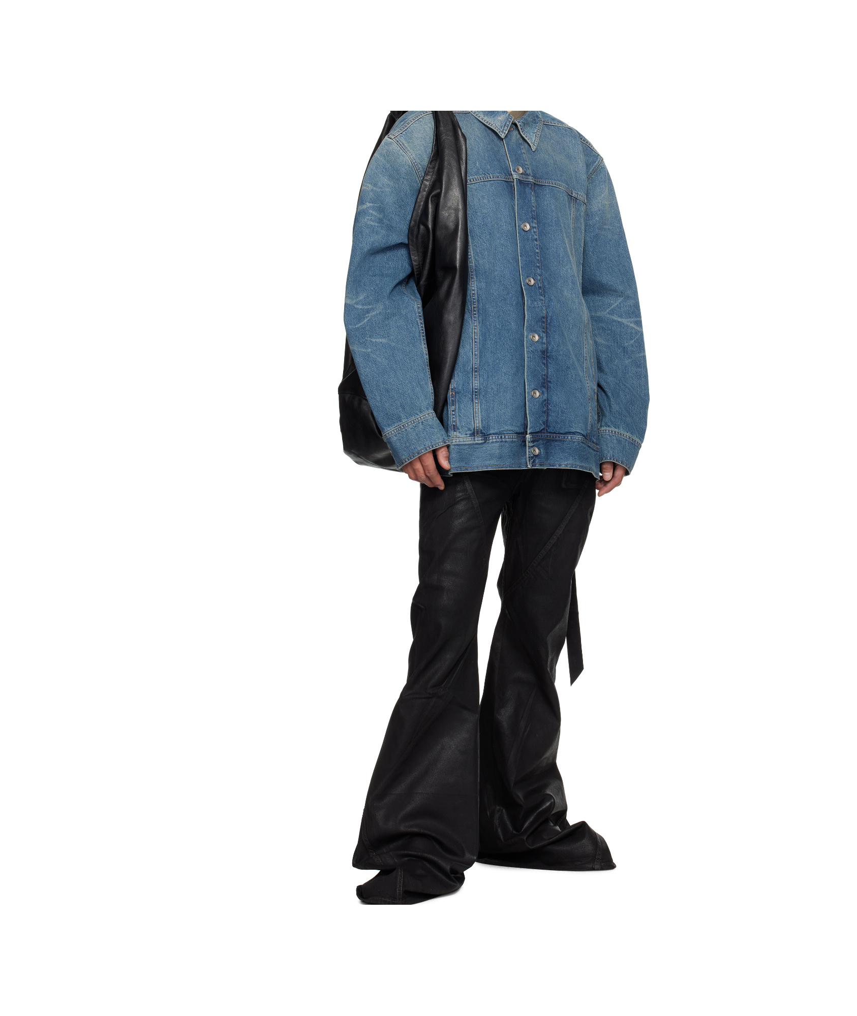 Rick Owens Drkshdw Black Hollywood Bias Bootcut Jeans In Black