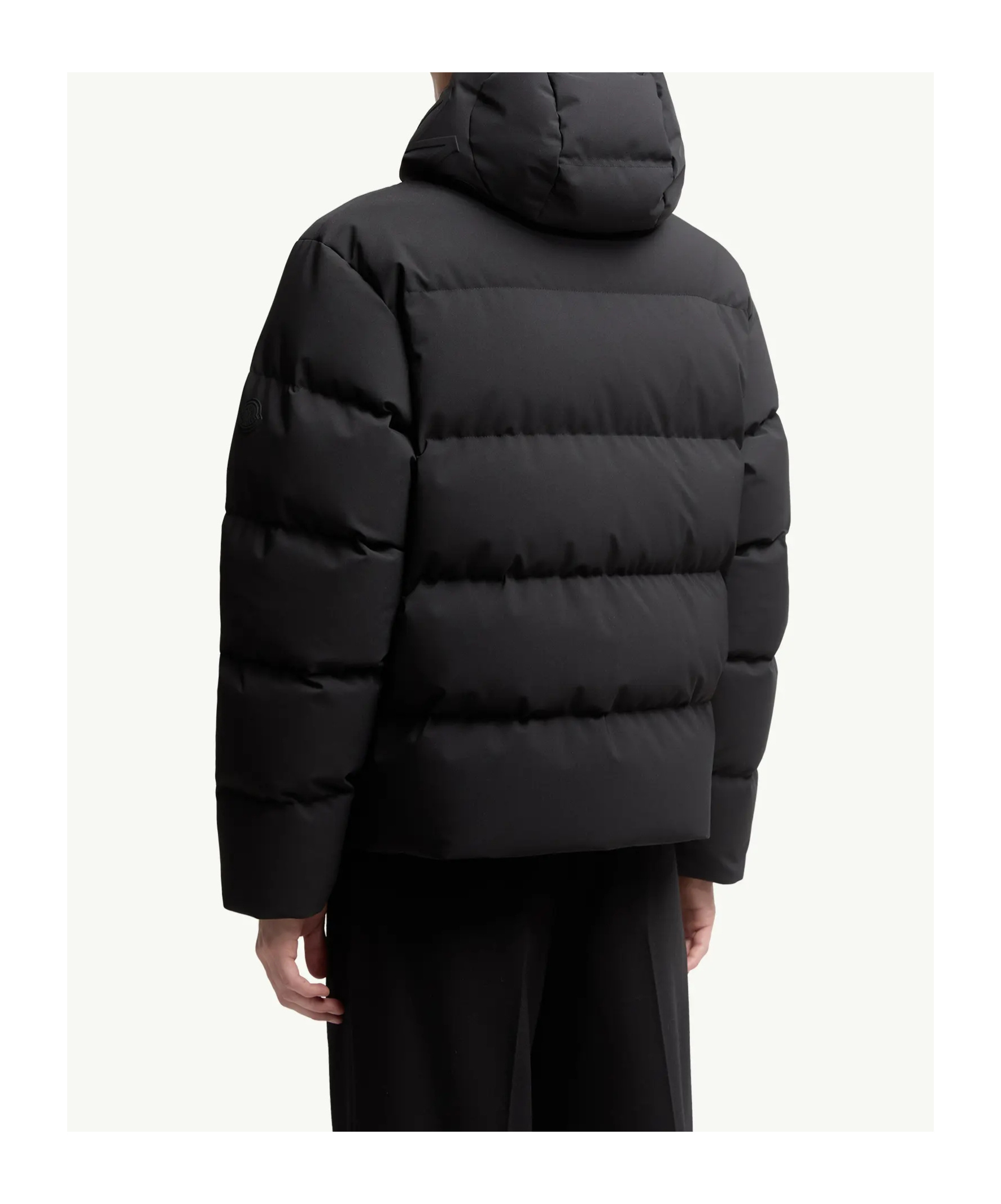 Moncler Puffer Jacket With Detachable Hood And Pockets In Black