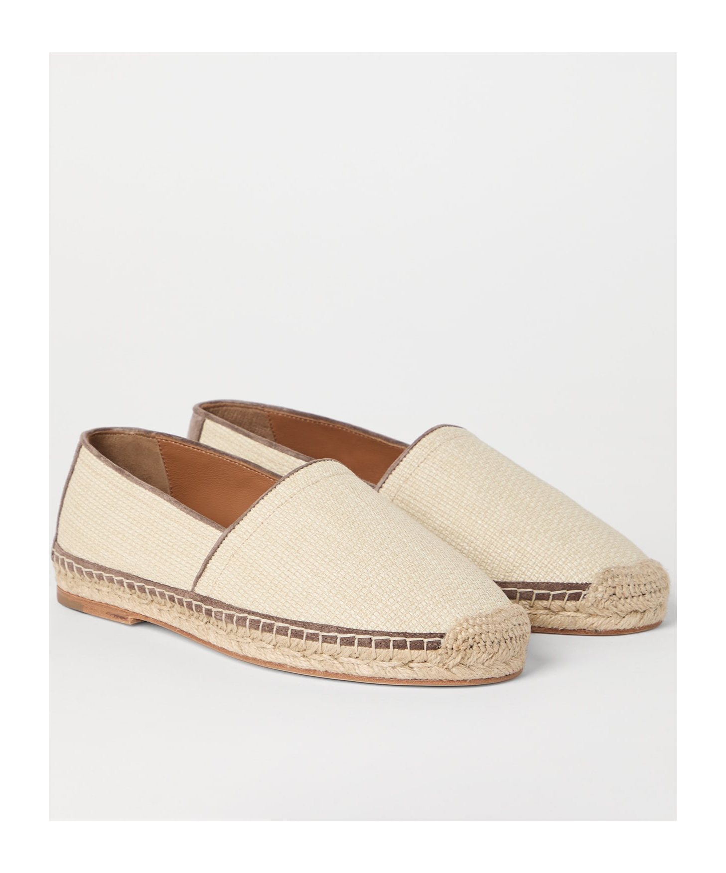 Brunello Cucinelli Round Toe Espadrilles With Woven Sole In Nude