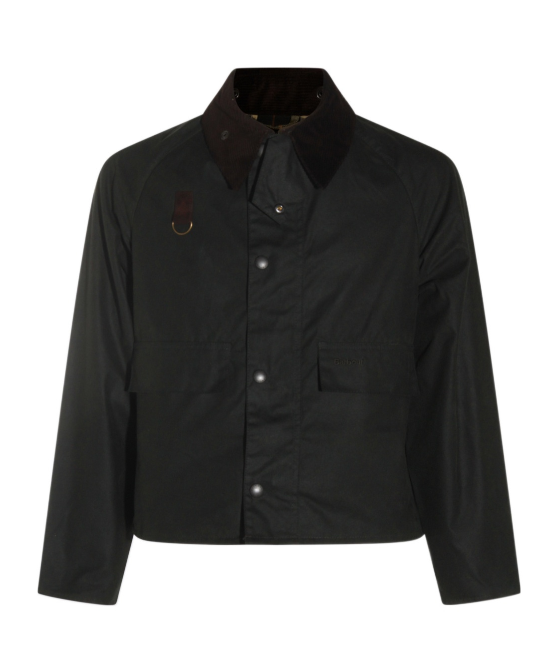 Barbour Casual Jacket With Corduroy Collar And Pockets In Black