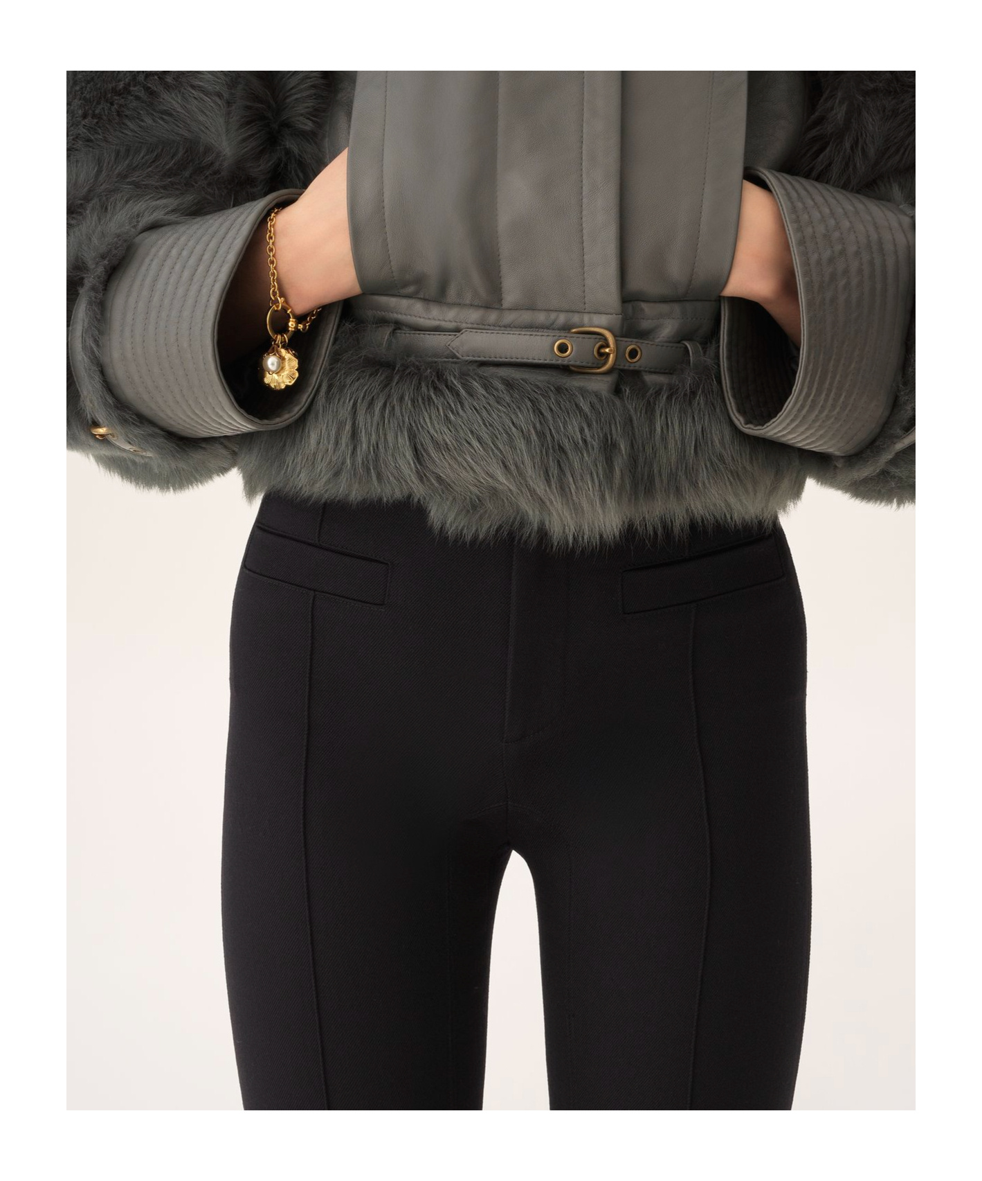 Chloé Tailored Pants In Wool Gabardine In Black