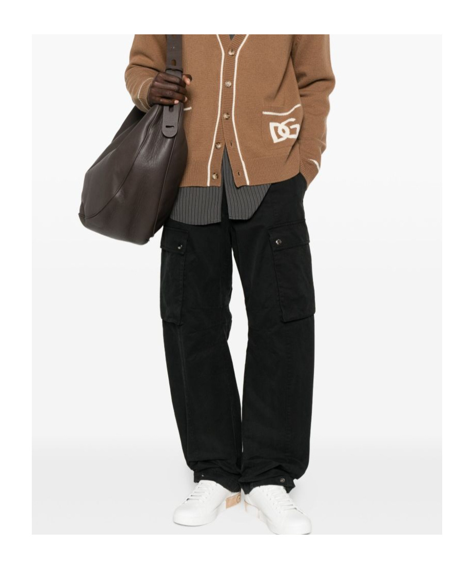 Dolce & Gabbana Cotton Cargo Trousers Clothing In Black