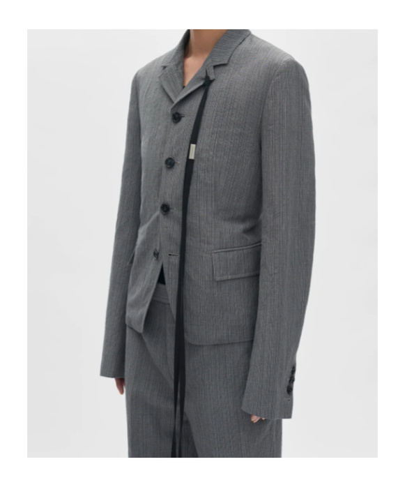 Ann Demeulemeester Reinier Slim Fit Deconstructed Jacket In Gray