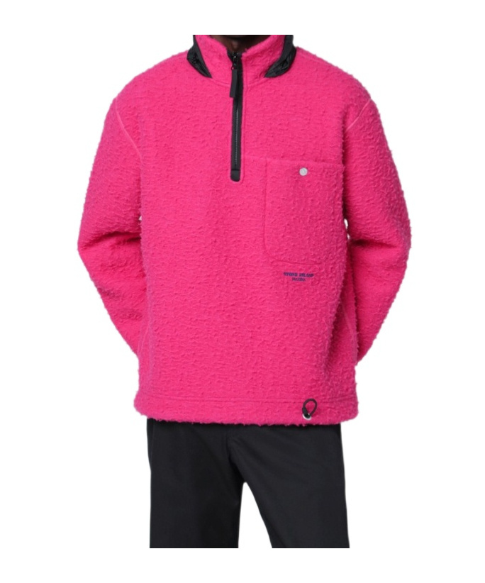 Stone Island Mens Fuchsia Marina Long-sleeve Wool Blend Sweater In Pink
