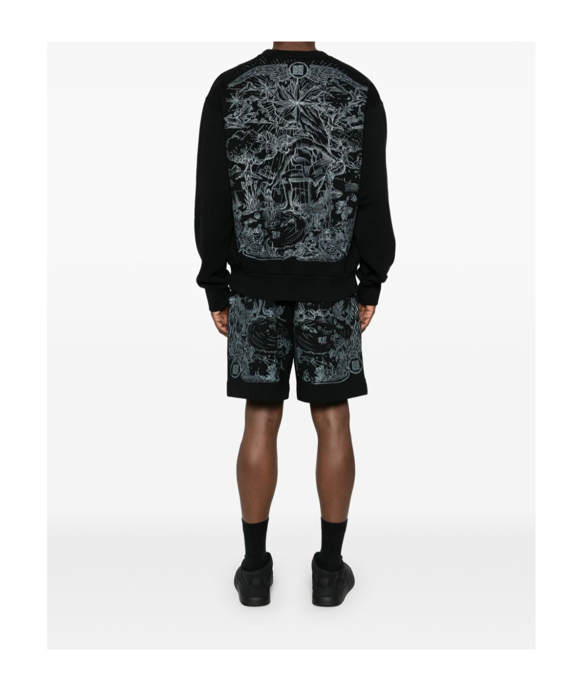 Givenchy Men's Classic Logo Sweatshirt With Cross Back In Black