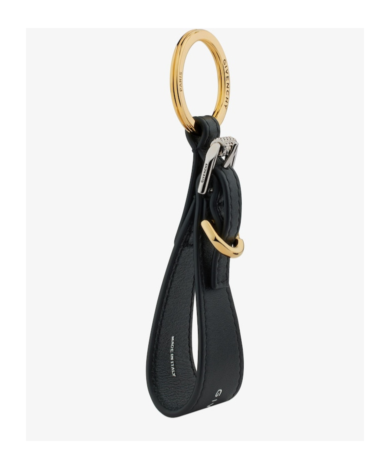 Givenchy Logo-print Leather Keychain In Green