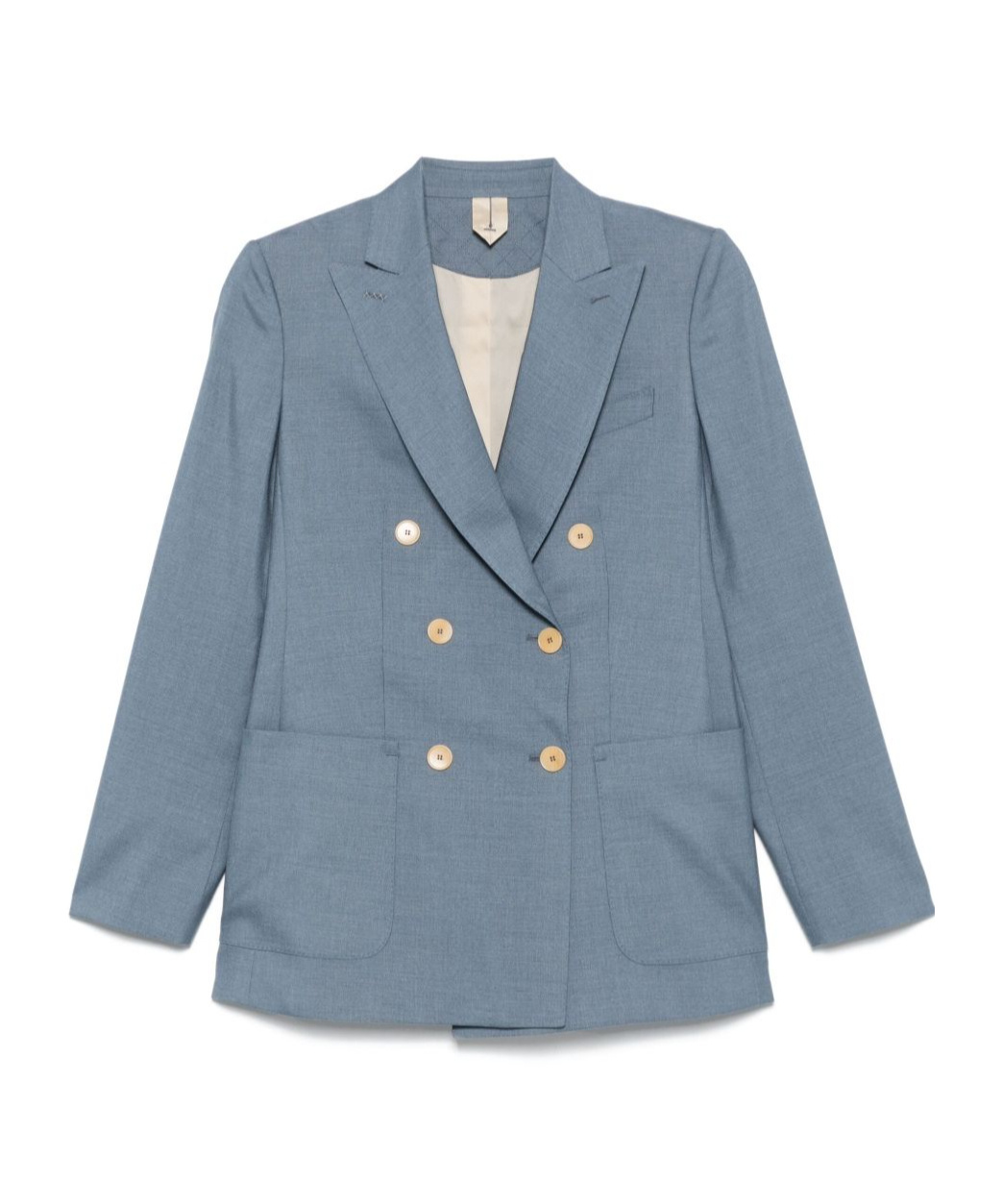 Max Mara Double-breasted Blazer With Button Detailing In Blue