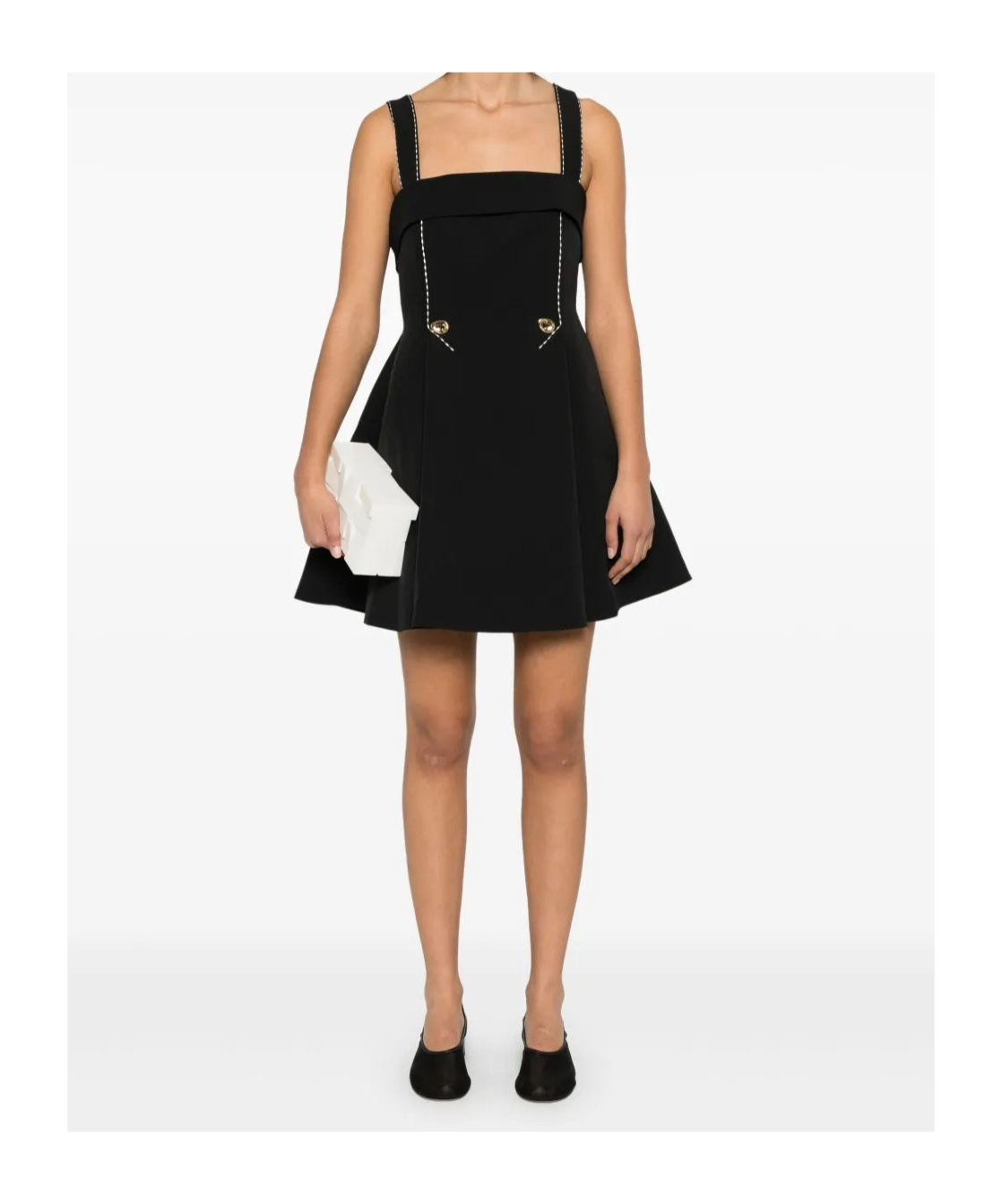 Shop Stine Goya Crepe Mini Dress In Black