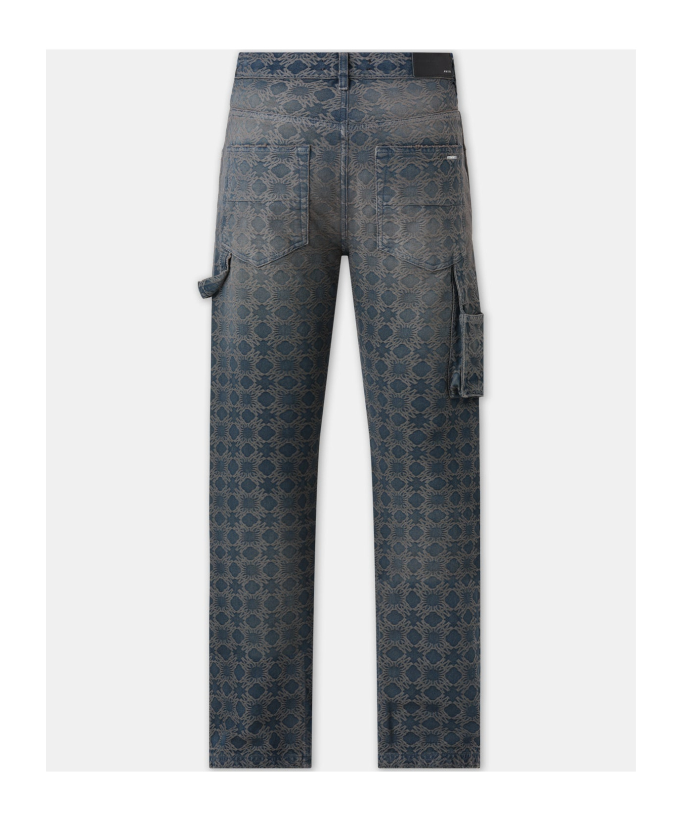 Amiri Quad Jacquard Denim Carpenter Pants In Blue