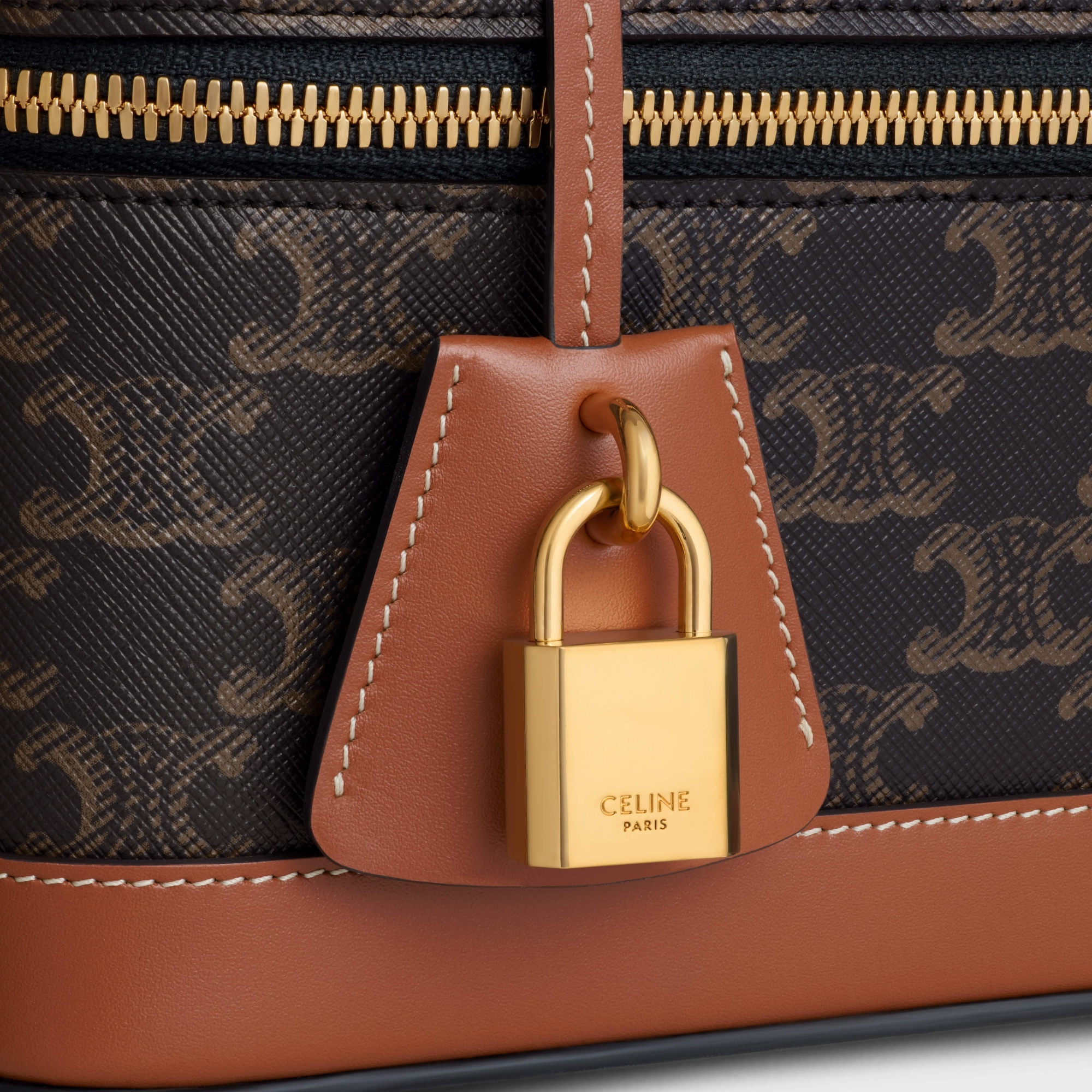 Celine Triomphe Shoulder Bag In Brown
