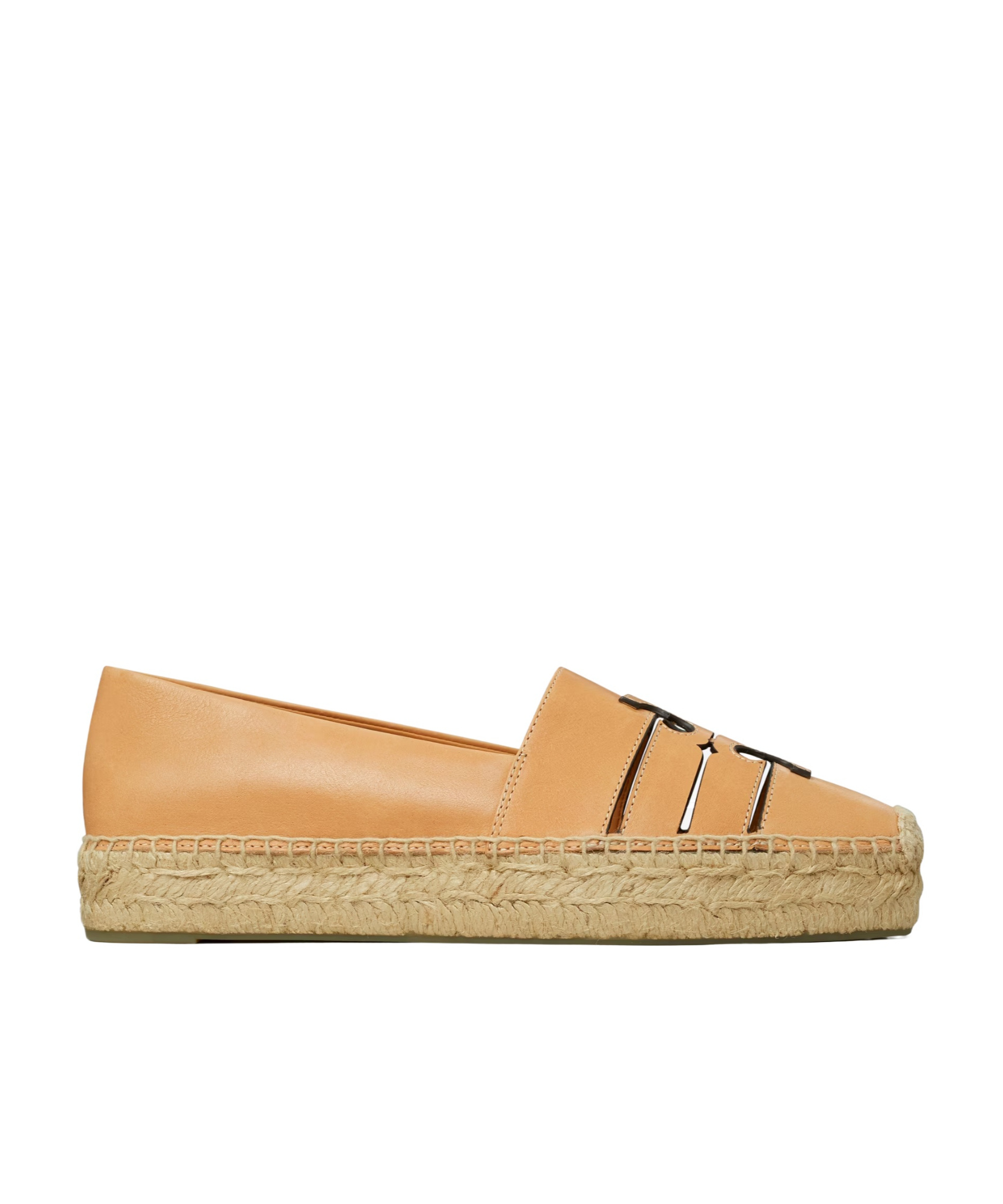 Tory Burch Ines Leather Platform Espadrilles In Nude