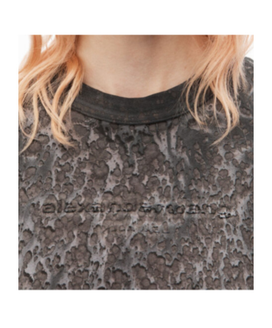 Alexander Wang Splatter-wash Cotton T-shirt In Black