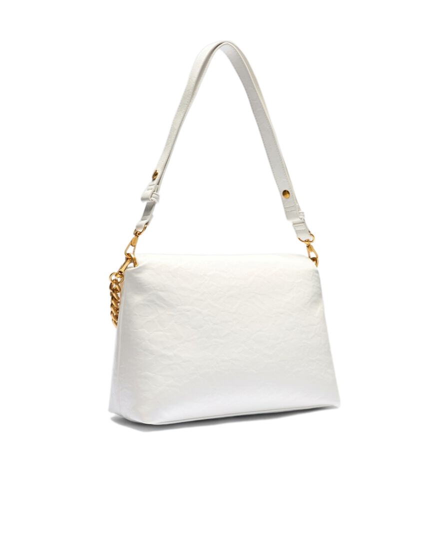 Liu •jo Lapuffy Flip Shoulder Bag In White
