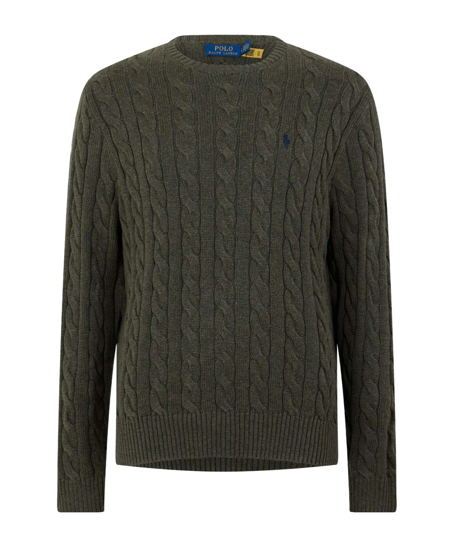 Polo Ralph Lauren Round-neck Twisted-knit Sweater In Black