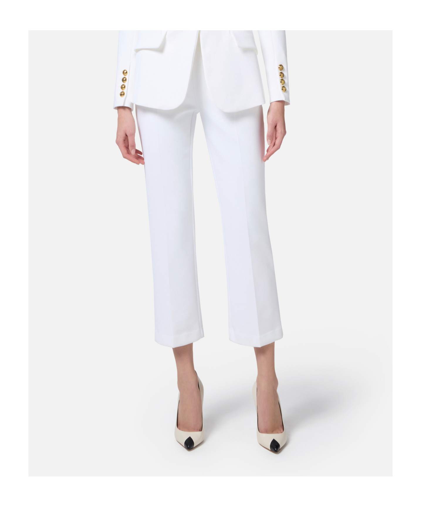 Elisabetta Franchi Invisible Zipper Casual Pants In White