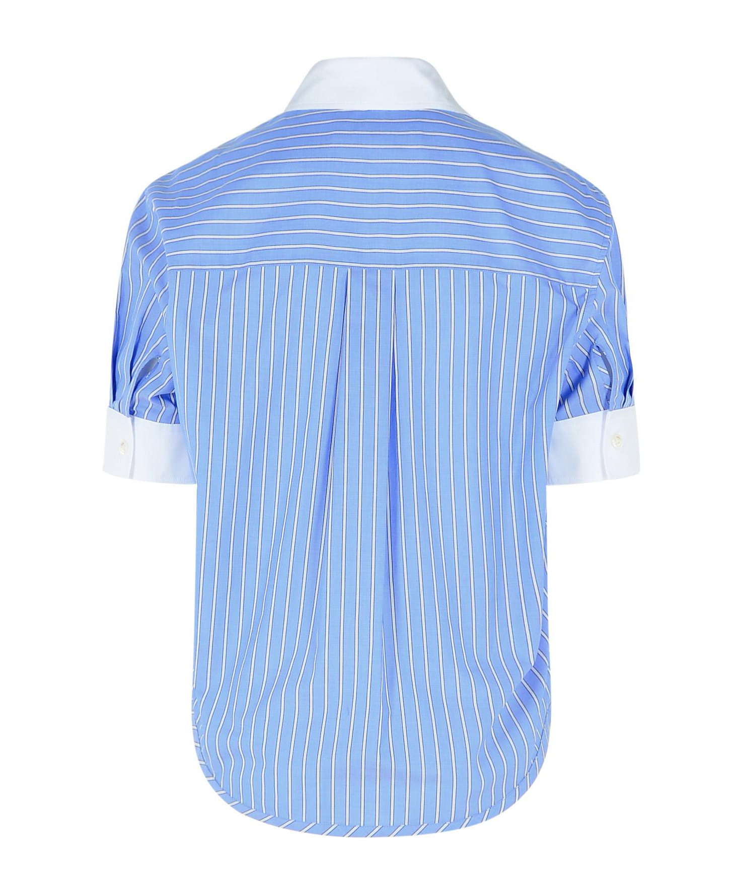 Shop Marni Striped Cotton Shirt In Blue