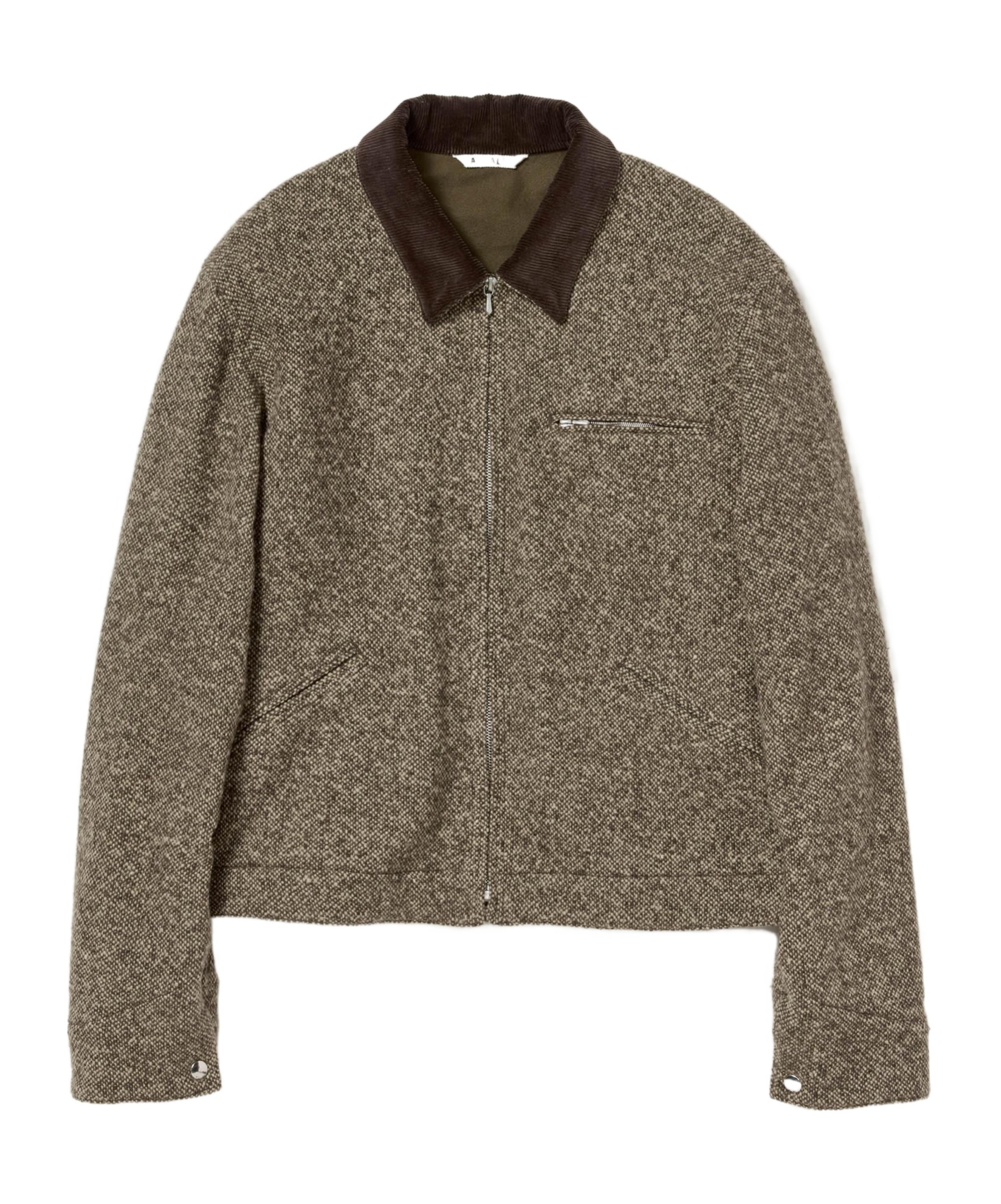 Auralee Textured Fabric Long Sleeve Jacket With Pocket In Brown