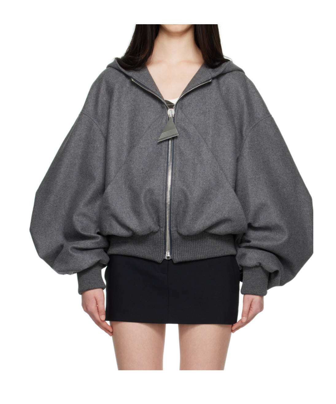 Attico Wool-blend Bomber Jacket In Black