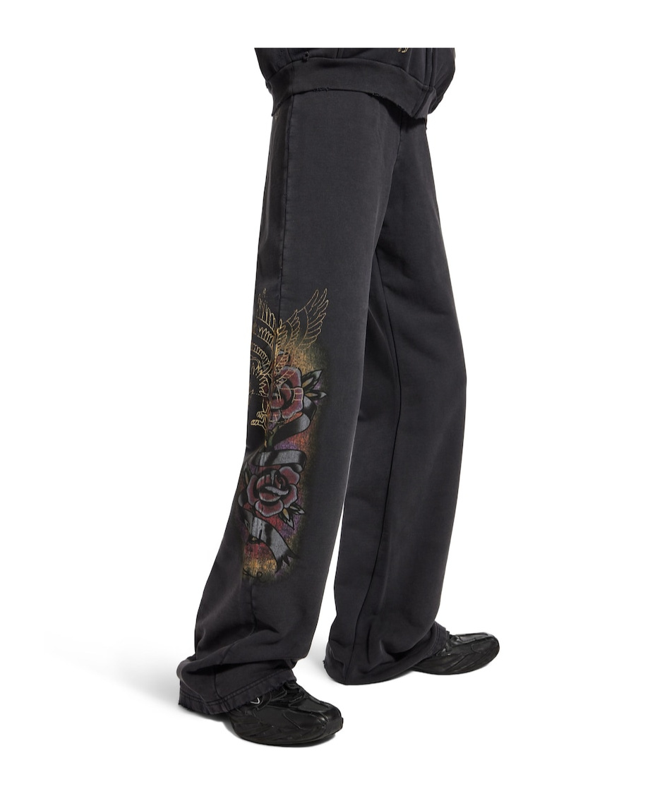 Balenciaga Cotton Tacky Tattoo Sweatpants In Black