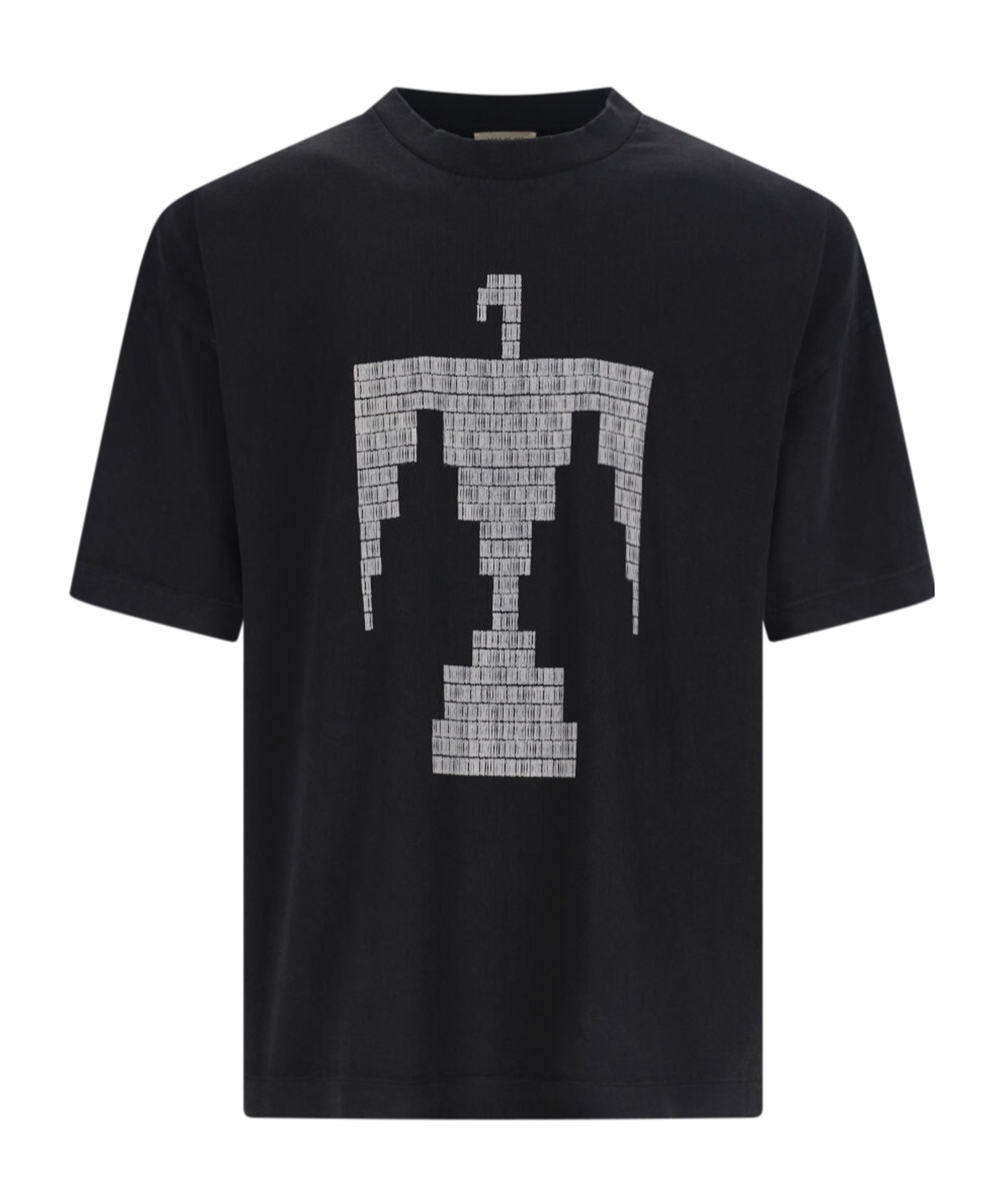 Fear Of God Patterned Crew Neck T-shirt In Black