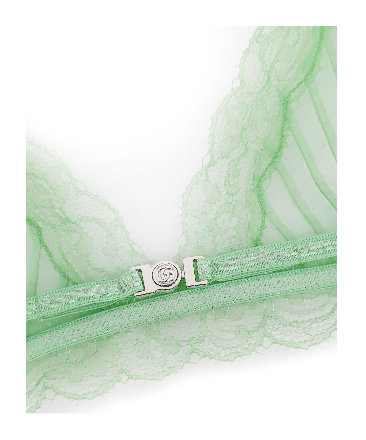 Gucci Lace Detailed Triangle Bralette In Green