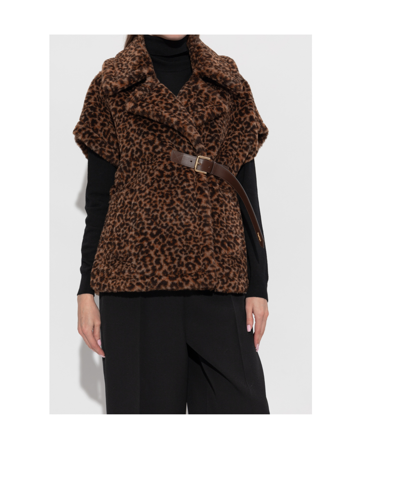 Max Mara Newabavo Teddy Cape In Brown