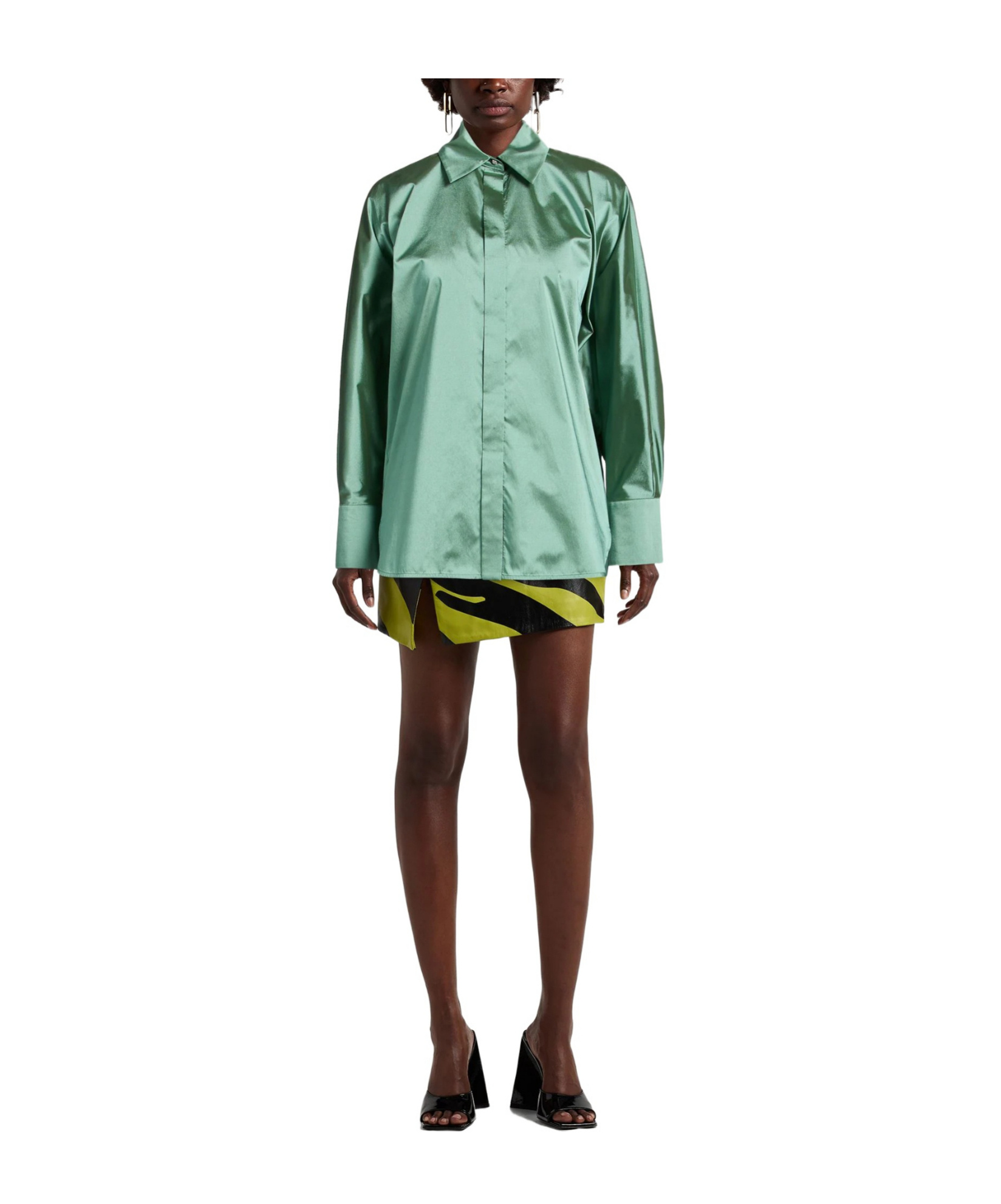 Max Mara Solid Colour Shirts In Green