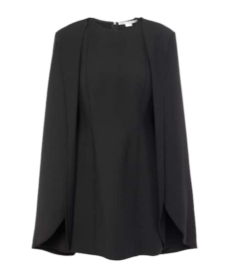 Stella Mccartney Caped Minidress In Black