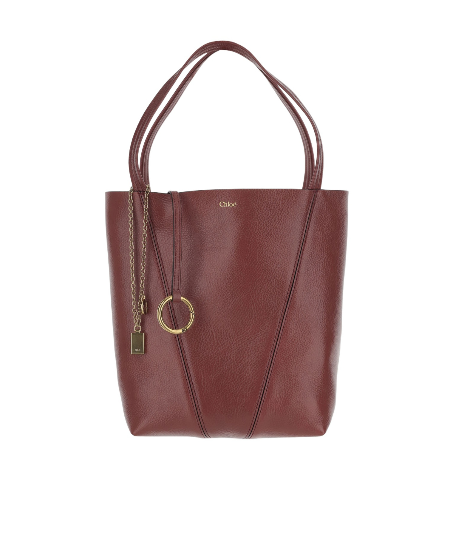 Chloé Garnet Leather Spin Tote Bag