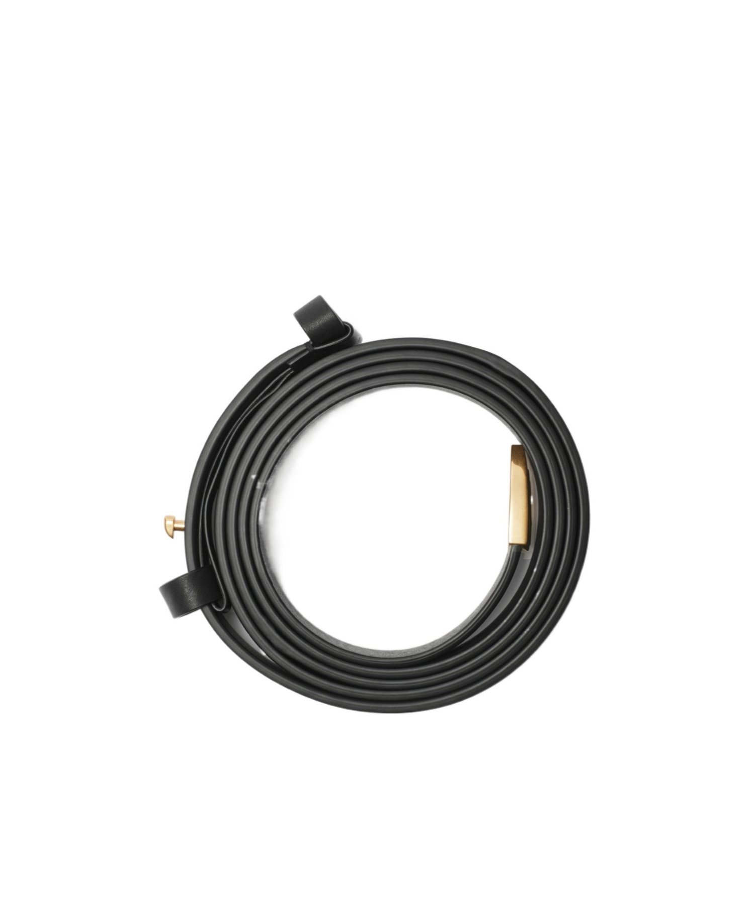 Burberry Thin Leather B Shield End Belt In Black