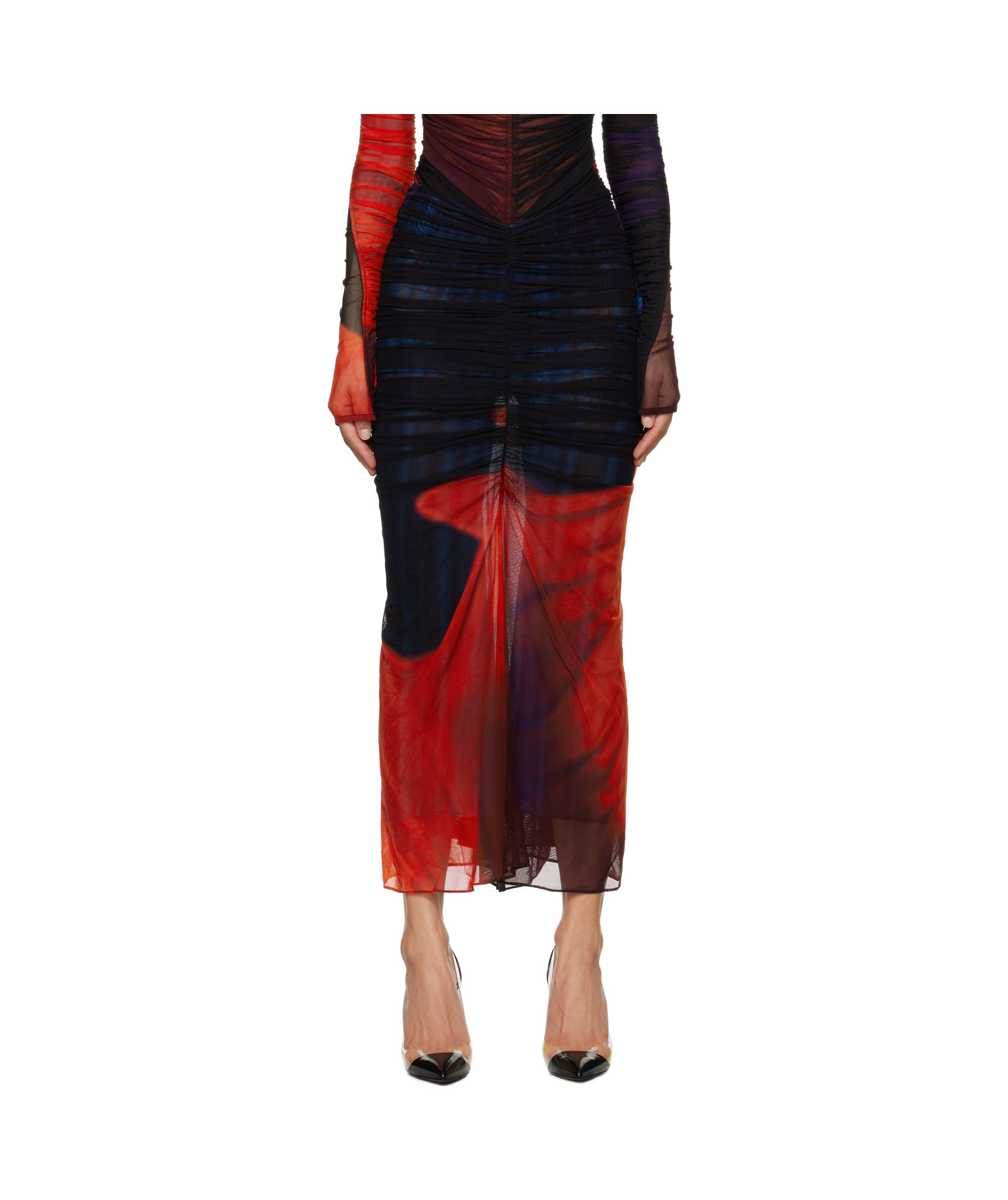 Mugler Elastic Waist Skirt In Black