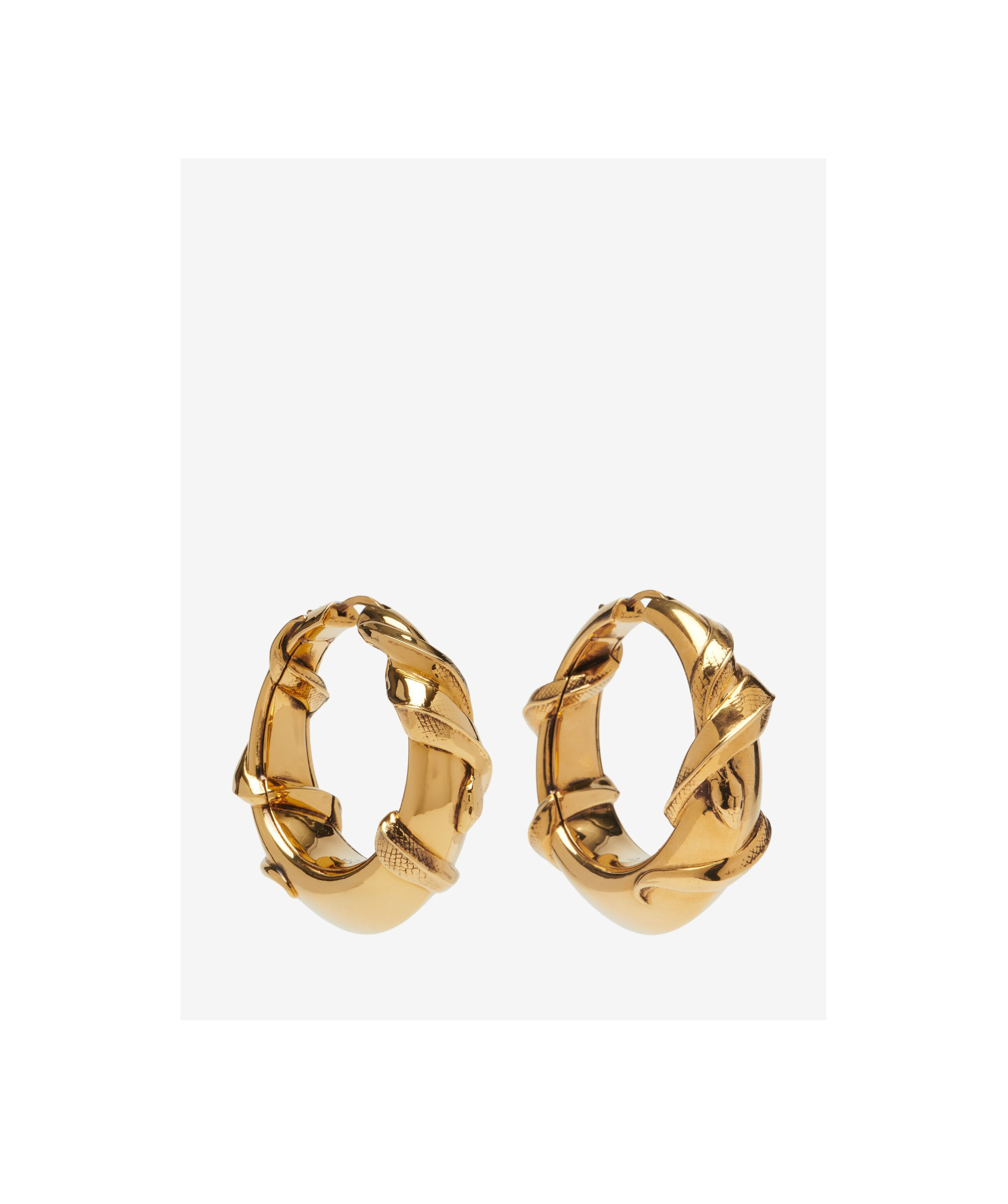 Alexander Mcqueen Snake Hoop Earrings In Yellow